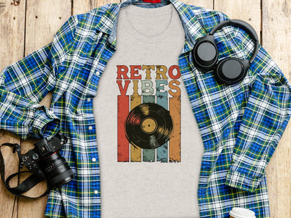 Colorful Retro Vibes Record Graphic T-Shirt Product