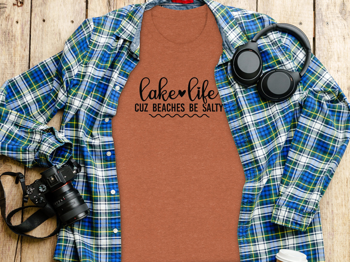 Lake Life Cuz Beaches Be Salty Slogan T-Shirt T-Shirt - Outdoor & Adventure Collection - Mile Marker 16 Gear by Cloud 16 Clothing Co.