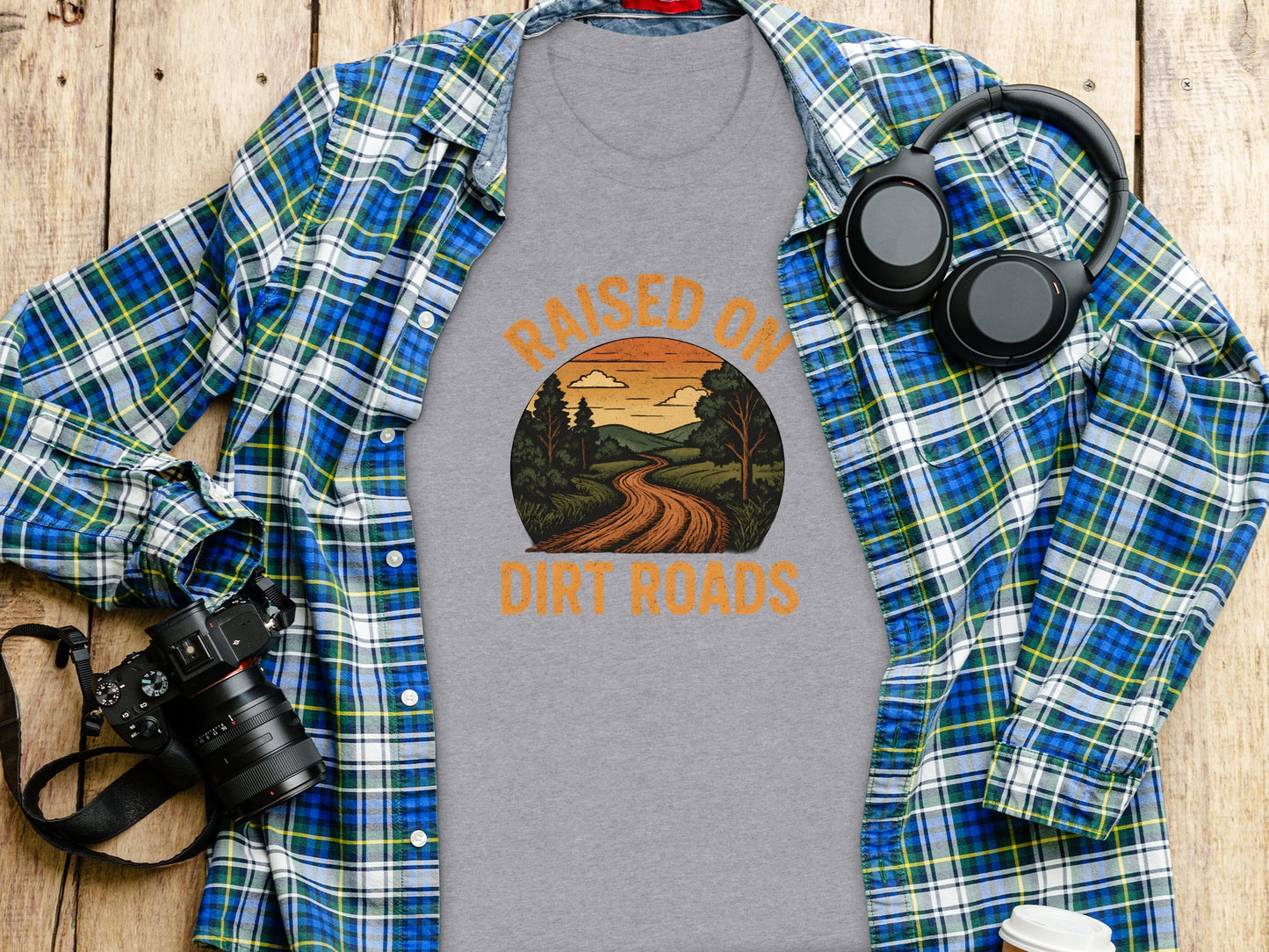 Raised On Dirt Roads Scenic Graphic T-shirt