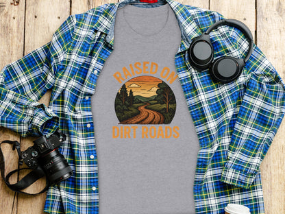 Raised On Dirt Roads Scenic Graphic T-shirt