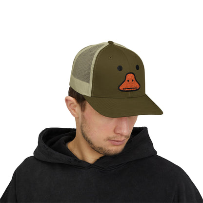 Duck Face Snapback Trucker Hat - Funny Animal Cap for Summer Beach Days & Festivals
