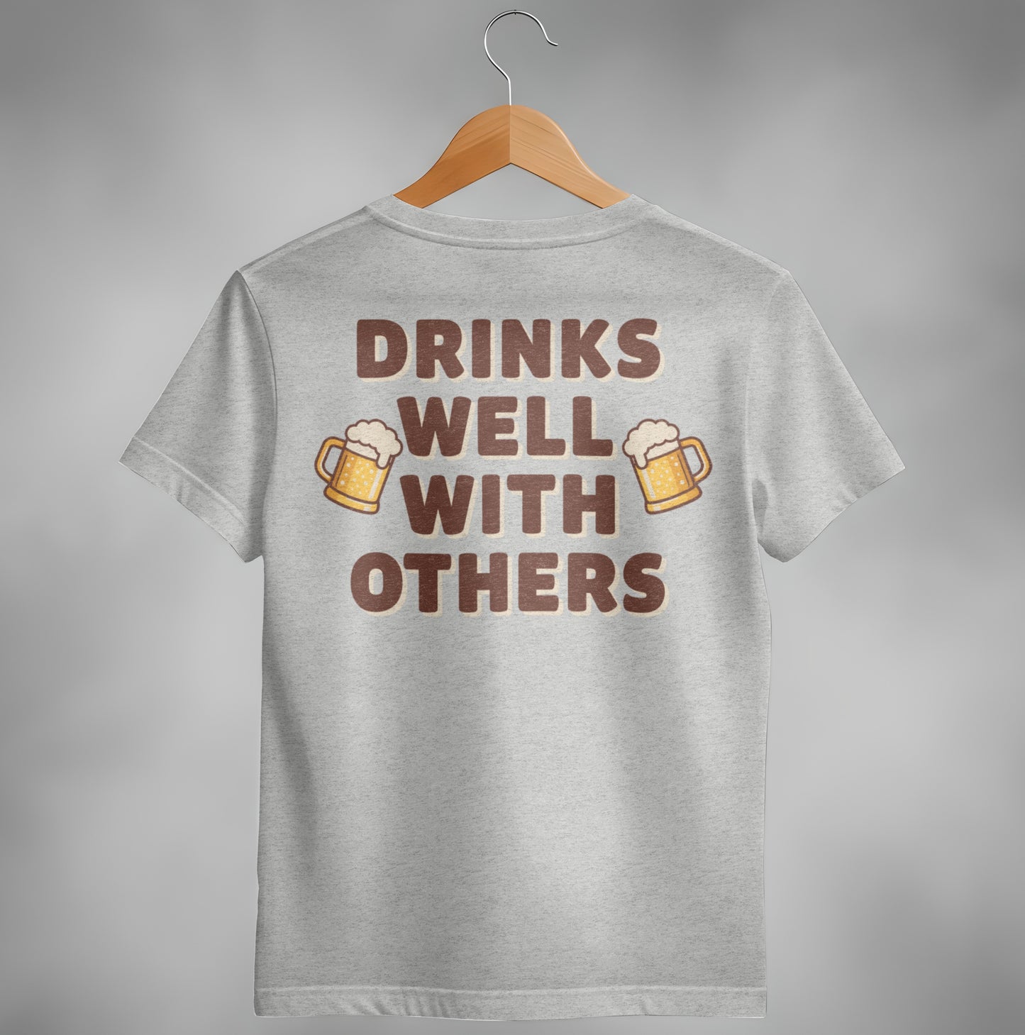 Drinks Well With Others Funny Party Social Graphic T-Shirt T-shirt - Scrappy Malone's Bar 100-Proof Humor - Cloud 16 Clothing Co.