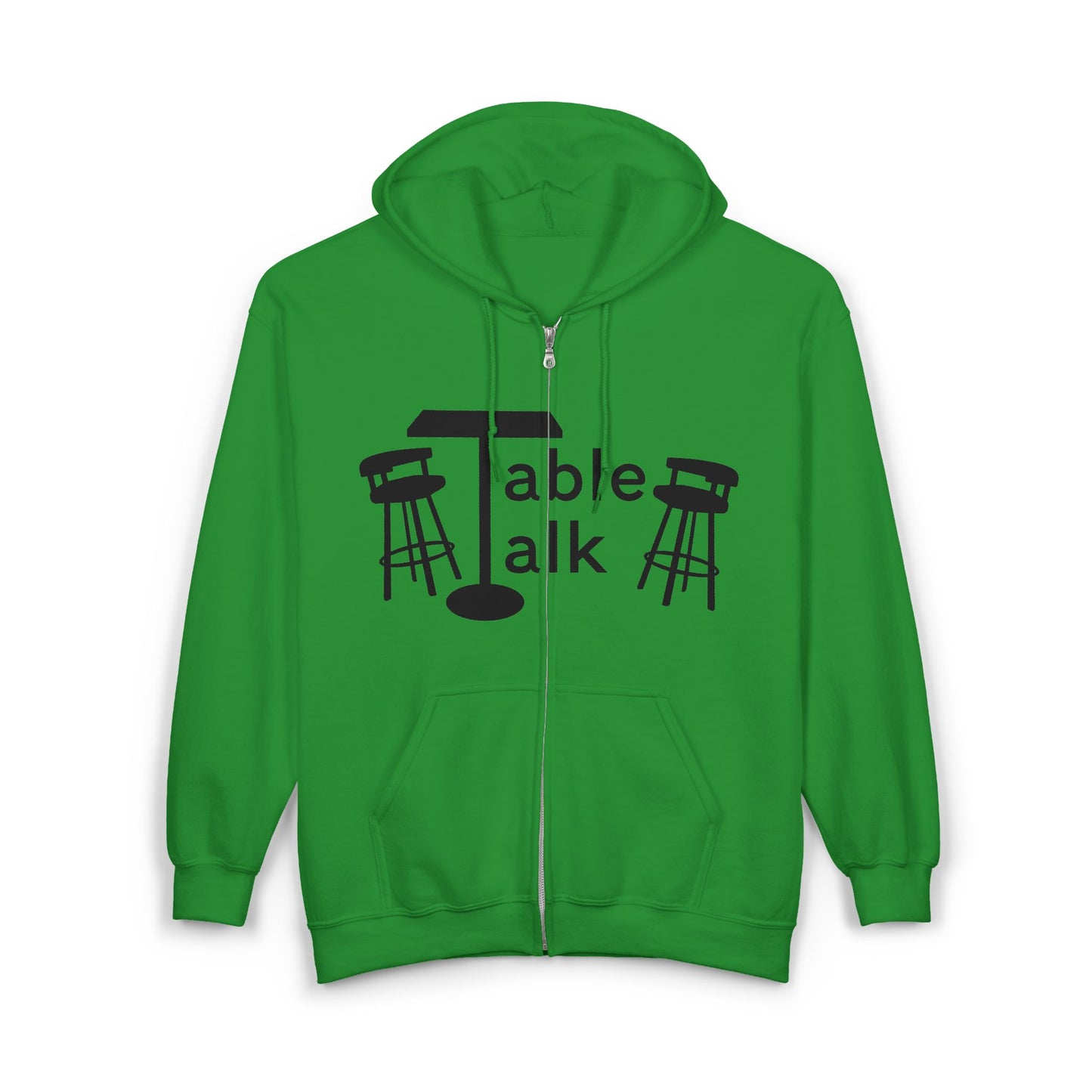 Table Talk Hoodie - Bar Stool Conversation Zip-Up Sweatshirt