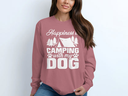 Happiness Is Camping with My Dog Long Sleeve Shirt