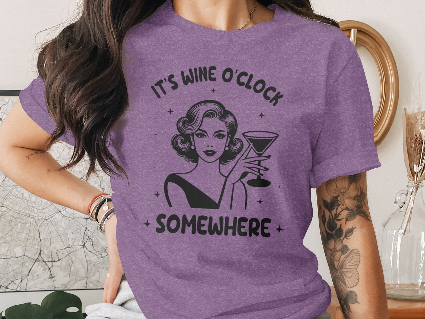 It's Wine O'Clock Somewhere Graphic Tee Shirt