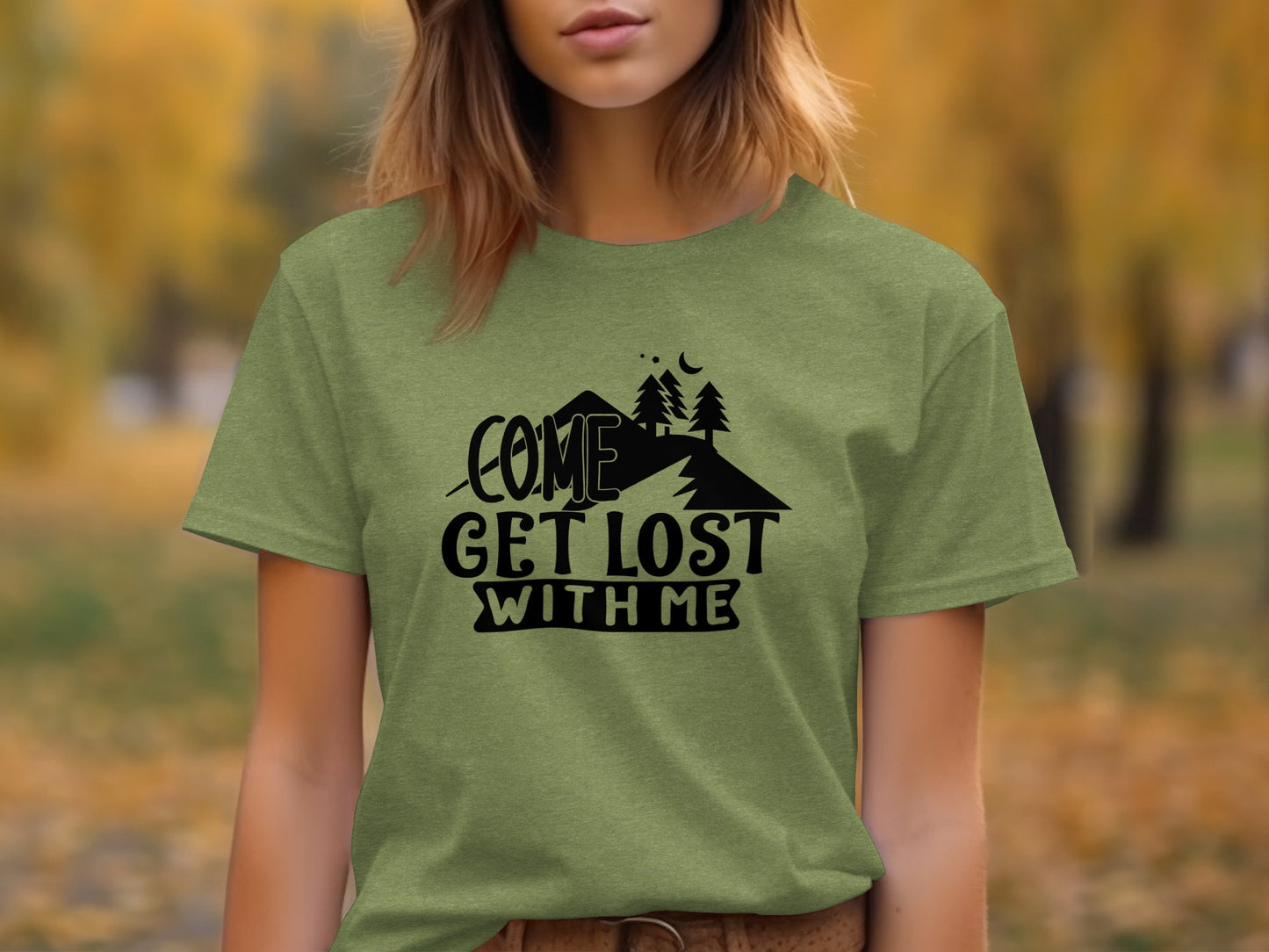 Come Get Lost With Me Mountains and Trees Graphic T-Shirt T-Shirt - Outdoor & Adventure Collection - Mile Marker 16 Gear by Cloud 16 Clothing Co.