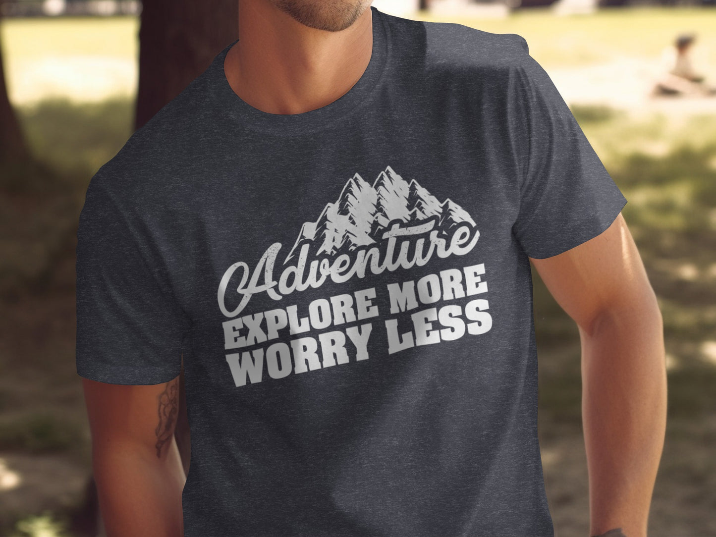 Adventure Explore More Worry Less Mountain Graphic T-Shirt T-Shirt - Outdoor & Adventure Collection - Mile Marker 16 Gear by Cloud 16 Clothing Co.