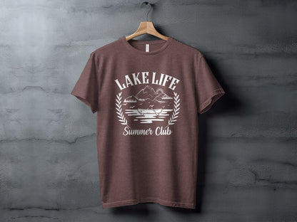 Lake Life Summer Club Boat Sunset Design Great Gift T-Shirt T-Shirt - Outdoor & Adventure Collection - Mile Marker 16 Gear by Cloud 16 Clothing Co.