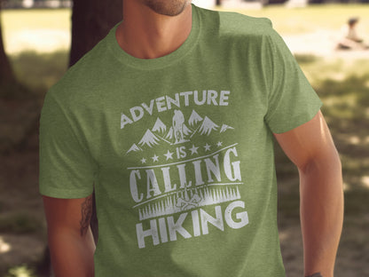 Adventure Is Calling Hiking Graphic Design T-Shirt T-Shirt - Outdoor & Adventure Collection - Mile Marker 16 Gear by Cloud 16 Clothing Co.