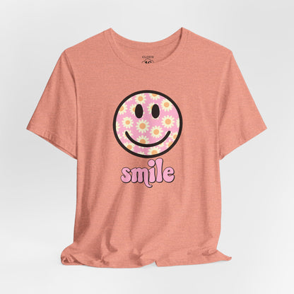 Smile Floral Womens T-Shirt - Positive Vibes Tee