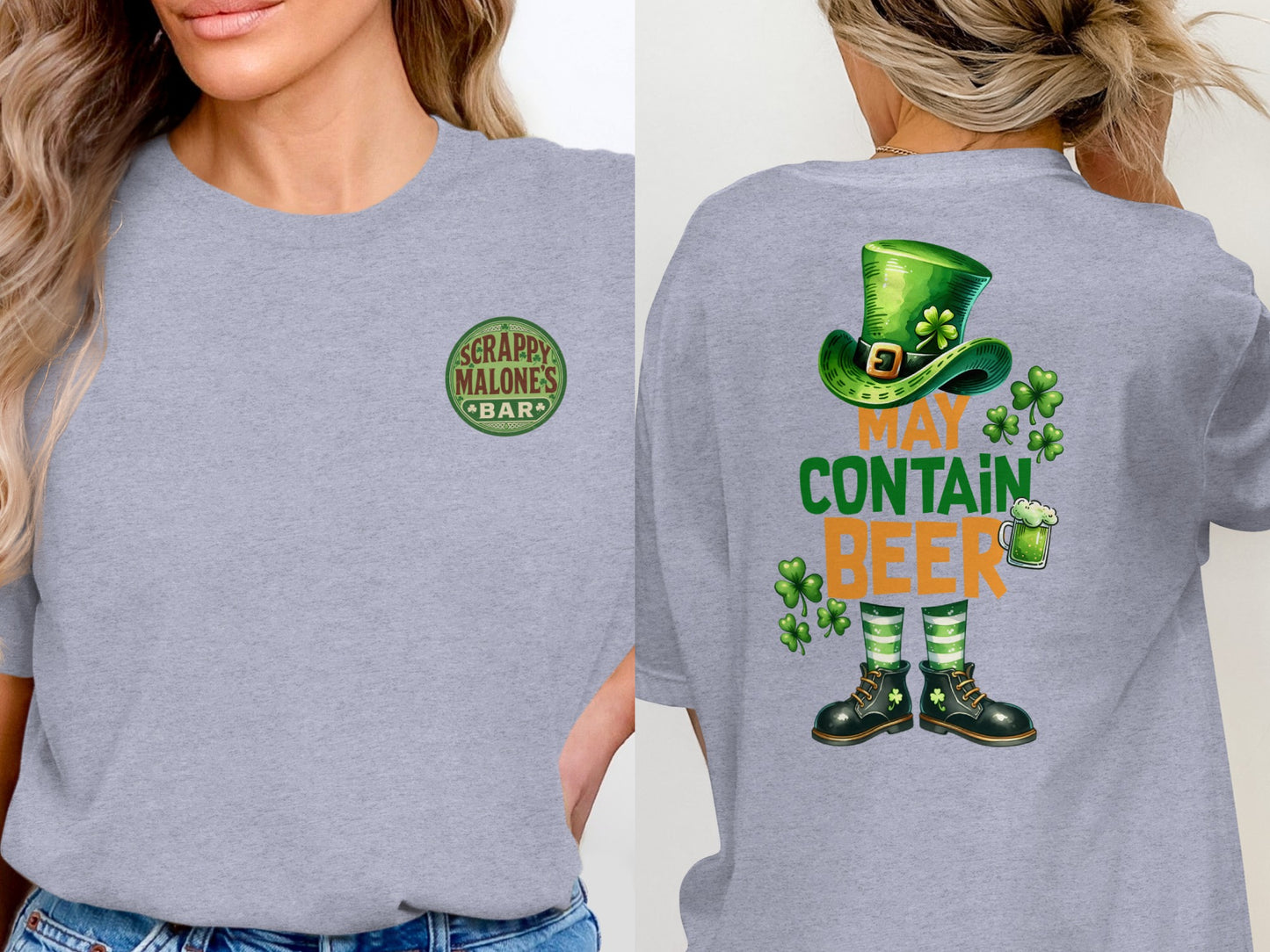 Scrappy Malone's Bar Art, Irish Pub Logo, Vintage Style Print, Other Products, Shamrock Design, Bar Sign T-Shirt - Scrappy Malone's Bar 100-Proof Humor - Cloud 16 Clothing Co.