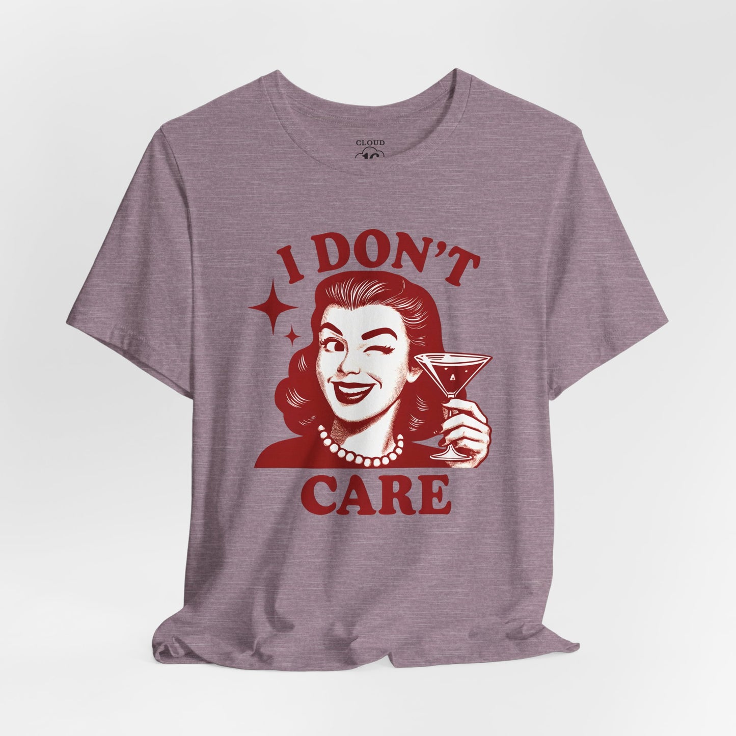 I Don't Care Retro Graphic Tee - Sassy Statement Shirt for Women & Men