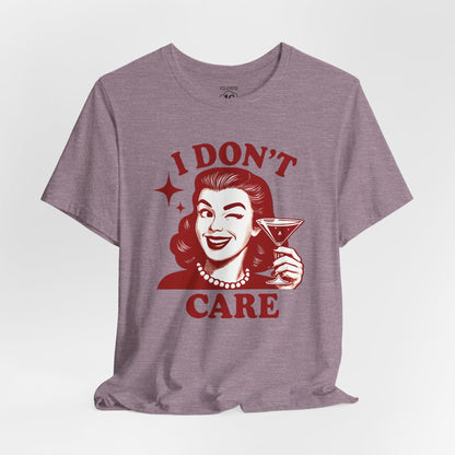 I Don't Care Retro Graphic Tee - Sassy Statement Shirt for Women & Men