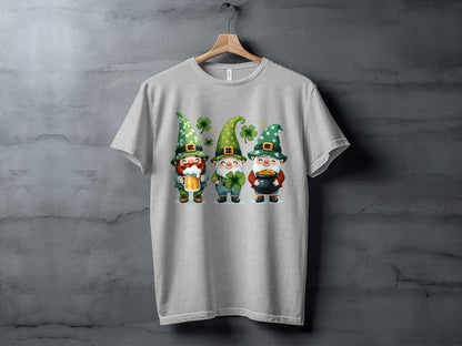 St Patricks Day Gnome Trio Graphic Tee Shirt Product