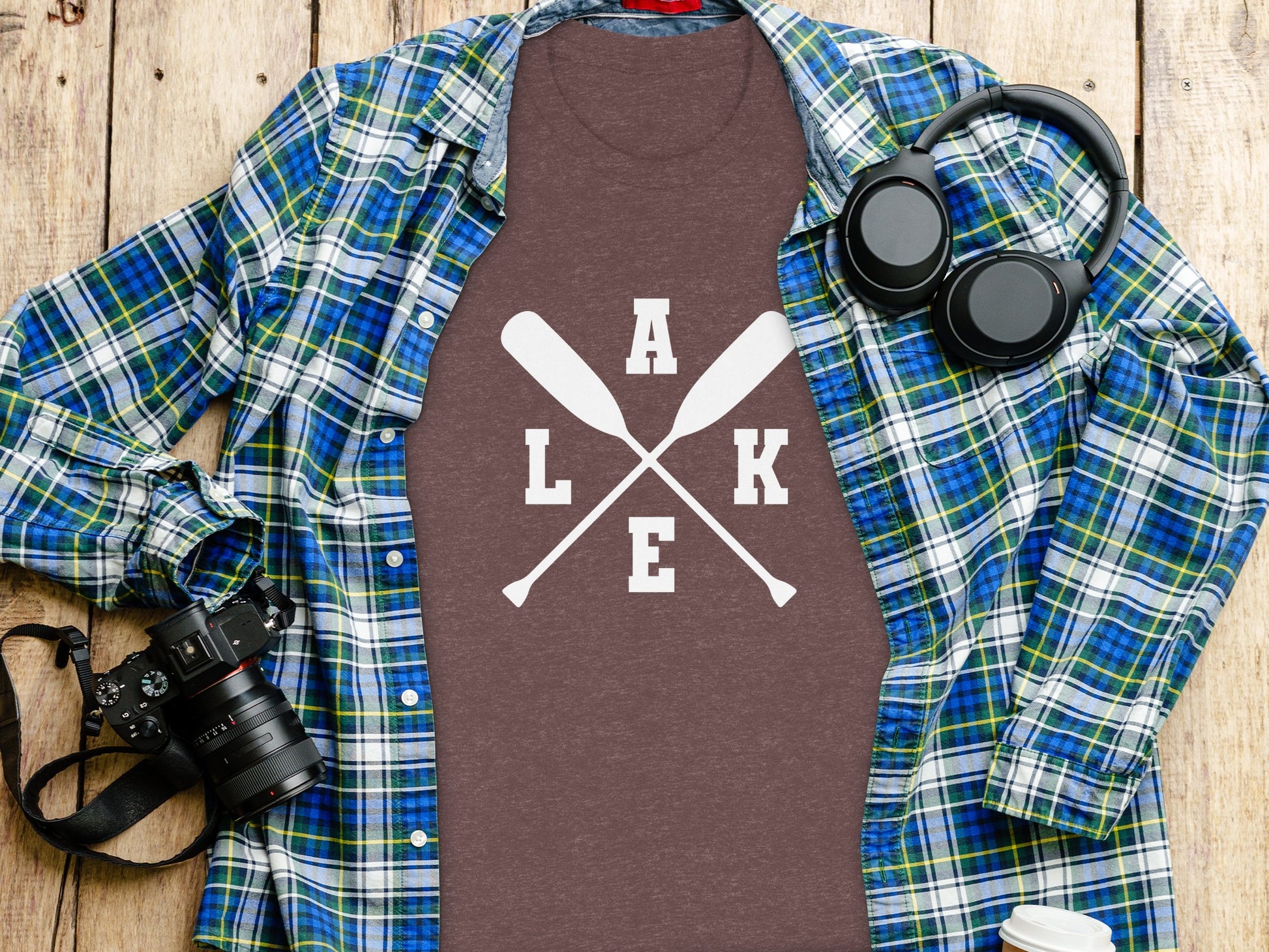 A Lake With Paddle Outdoors Adventure Summer Vacation T-Shirt T-Shirt - Outdoor & Adventure Collection - Mile Marker 16 Gear by Cloud 16 Clothing Co.