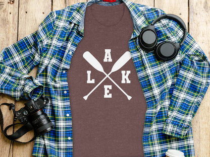 A Lake With Paddle Outdoors Adventure Summer Vacation T-Shirt T-Shirt - Outdoor & Adventure Collection - Mile Marker 16 Gear by Cloud 16 Clothing Co.