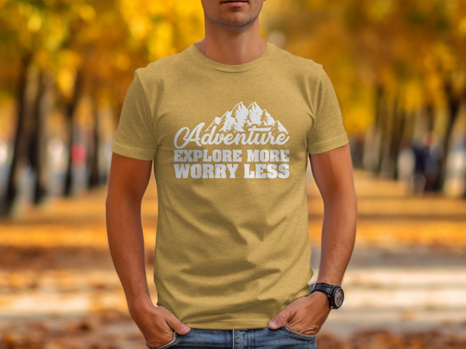 Adventure Explore More Worry Less Mountain Graphic T-Shirt T-Shirt - Outdoor & Adventure Collection - Mile Marker 16 Gear by Cloud 16 Clothing Co.