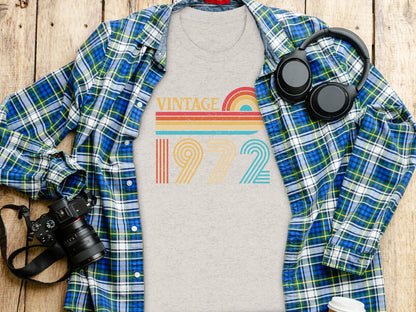 Vintage 1972 Retro Rainbow Graphic T-Shirt Product