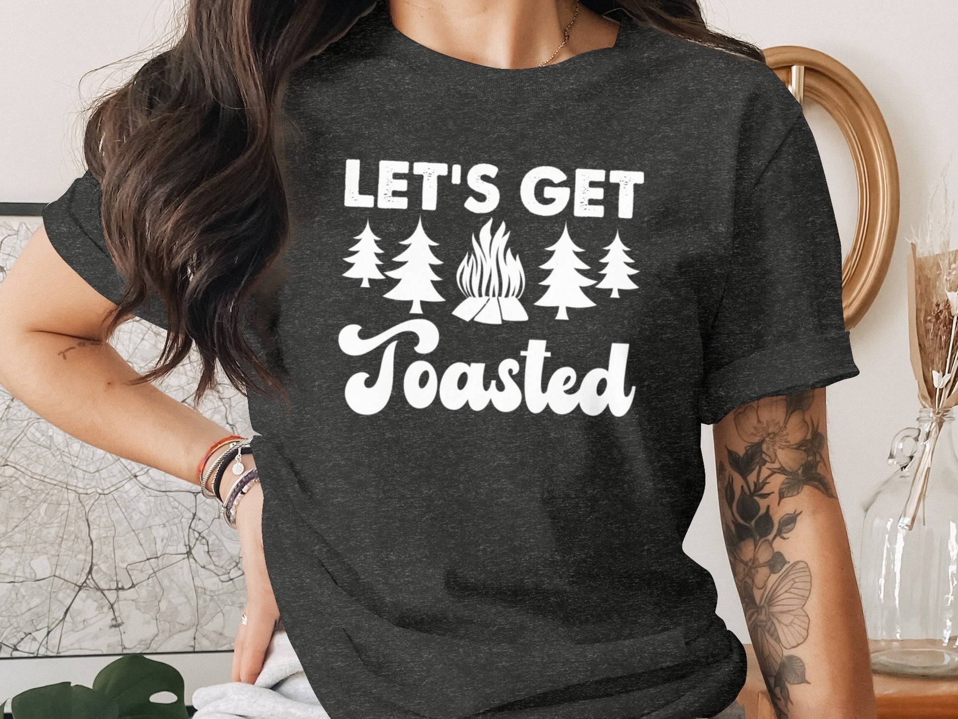 Lets Get Toasted Outdoors Bonfire Forest Fun T-Shirt T-Shirt - Outdoor & Adventure Collection - Mile Marker 16 Gear by Cloud 16 Clothing Co.