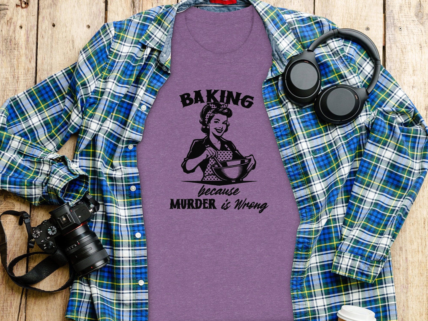 Baking Because Murder is Wrong Statement Shirt