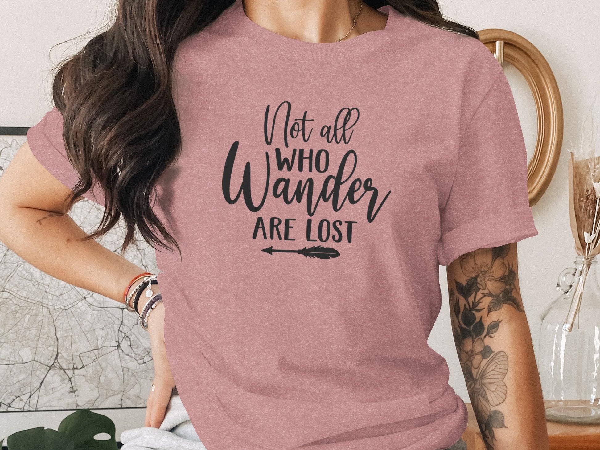 Not All Who Wander Are Lost Arrow Graphic Design T-Shirt T-Shirt - Outdoor & Adventure Collection - Mile Marker 16 Gear by Cloud 16 Clothing Co.