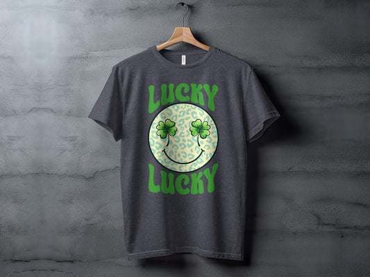 Lucky Lucky Smiley Face with Shamrock T-Shirt