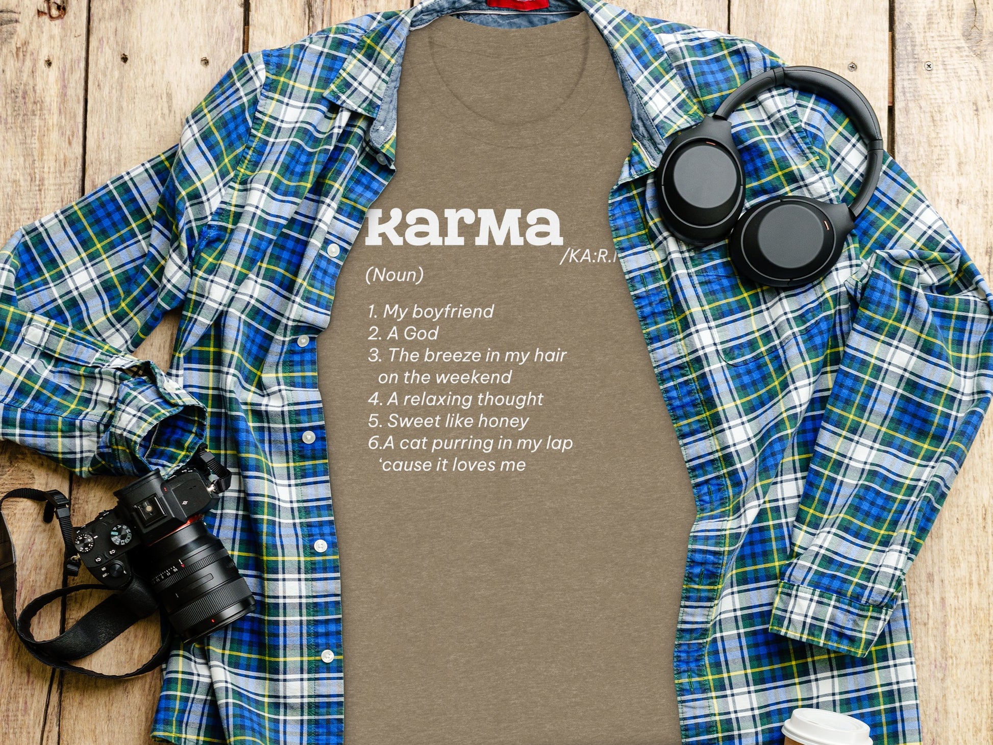 Karma Definition Graphic Tee Casual Wear Clothing