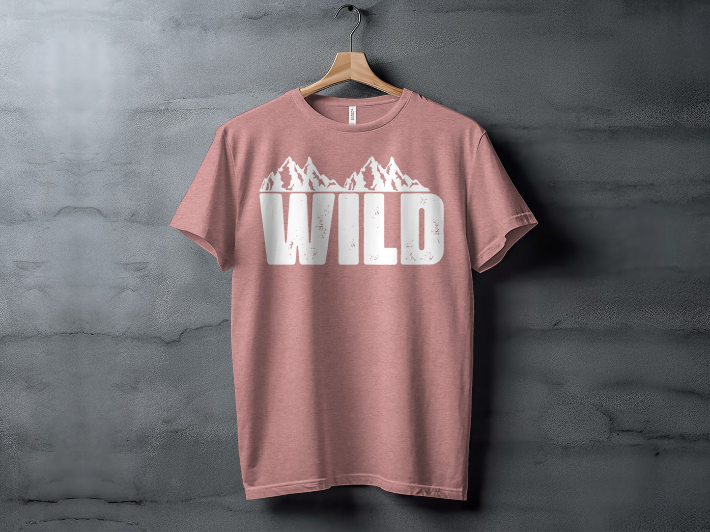 White Wild Text with Mountains Graphic Design T-Shirt T-Shirt - Outdoor & Adventure Collection - Mile Marker 16 Gear by Cloud 16 Clothing Co.