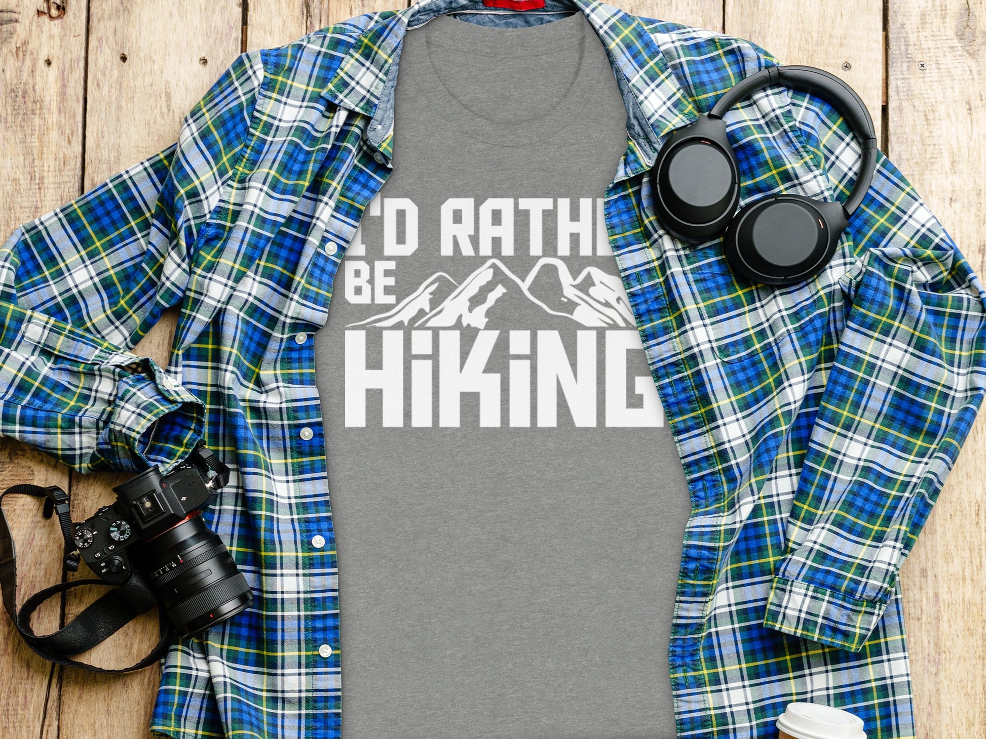I Would Rather Be Hiking Mountains Graphic Design T-Shirt T-Shirt - Outdoor & Adventure Collection - Mile Marker 16 Gear by Cloud 16 Clothing Co.