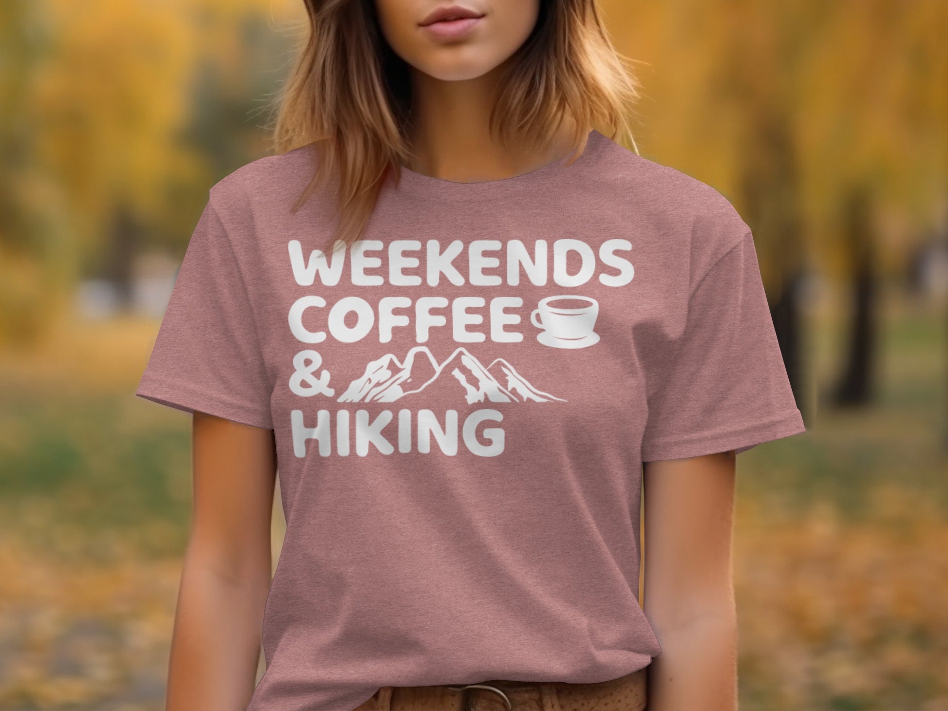 Weekends Coffee And Hiking Graphic Design Funny T-Shirt T-Shirt - Outdoor & Adventure Collection - Mile Marker 16 Gear by Cloud 16 Clothing Co.