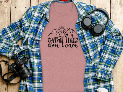 Camp Hair Don't Care Mountain Adventure T-Shirt T-Shirt - Outdoor & Adventure Collection - Mile Marker 16 Gear by Cloud 16 Clothing Co.