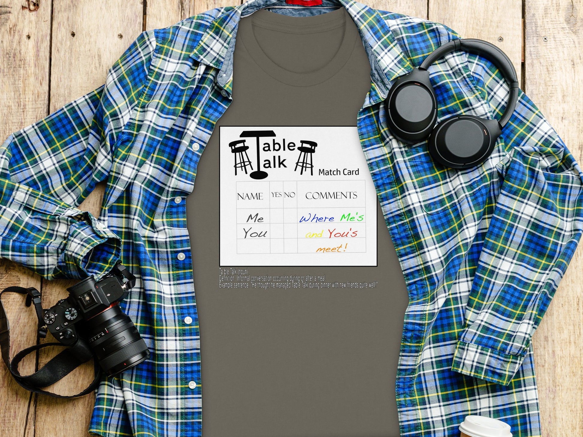 Unique Table Talk Match Card Design T-Shirt