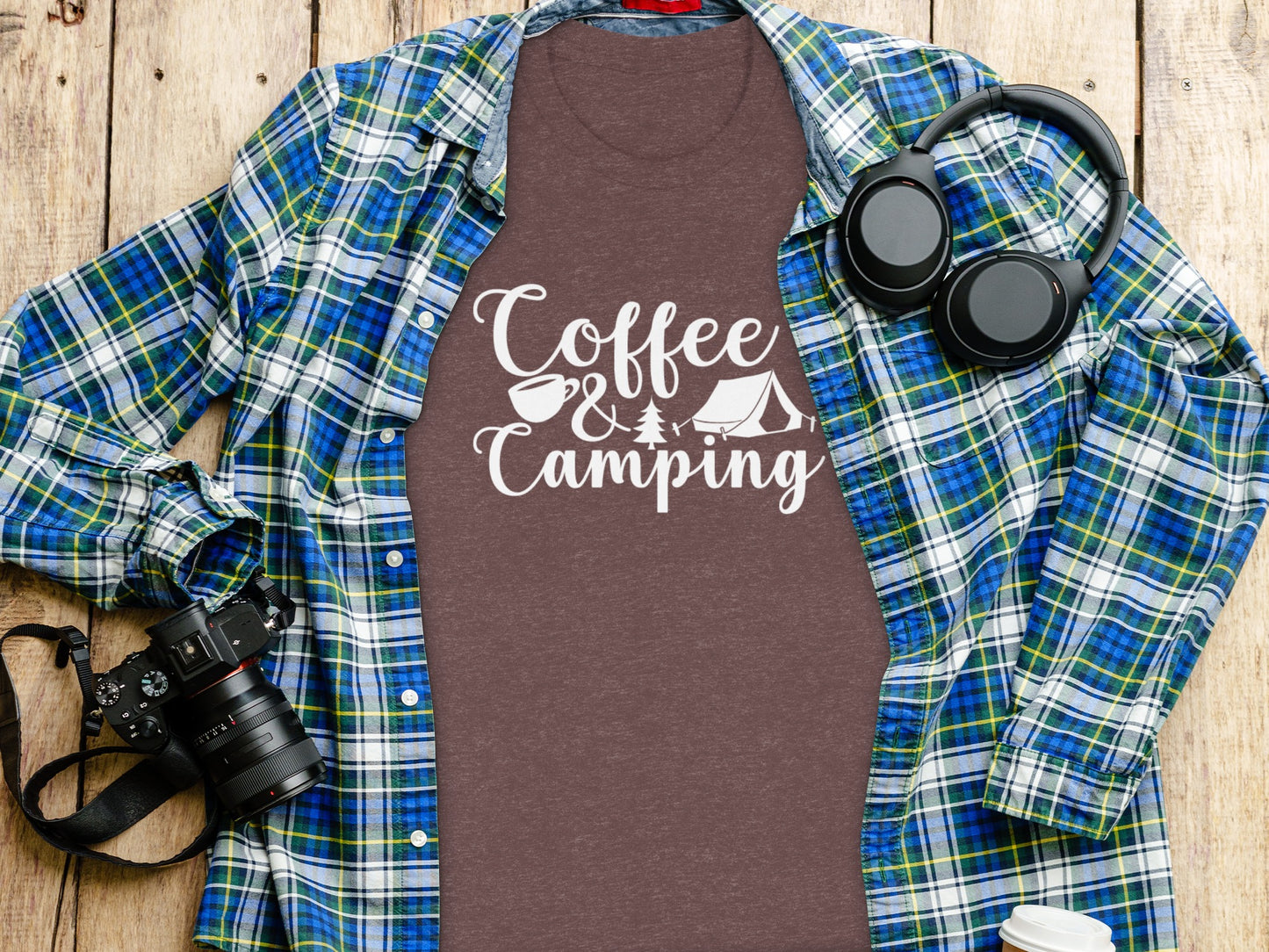 Coffee and Camping Graphic Design Great Outdoors T-Shirt T-Shirt - Outdoor & Adventure Collection - Mile Marker 16 Gear by Cloud 16 Clothing Co.