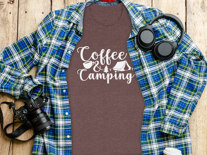 Coffee and Camping Graphic Design Great Outdoors T-Shirt T-Shirt - Outdoor & Adventure Collection - Mile Marker 16 Gear by Cloud 16 Clothing Co.