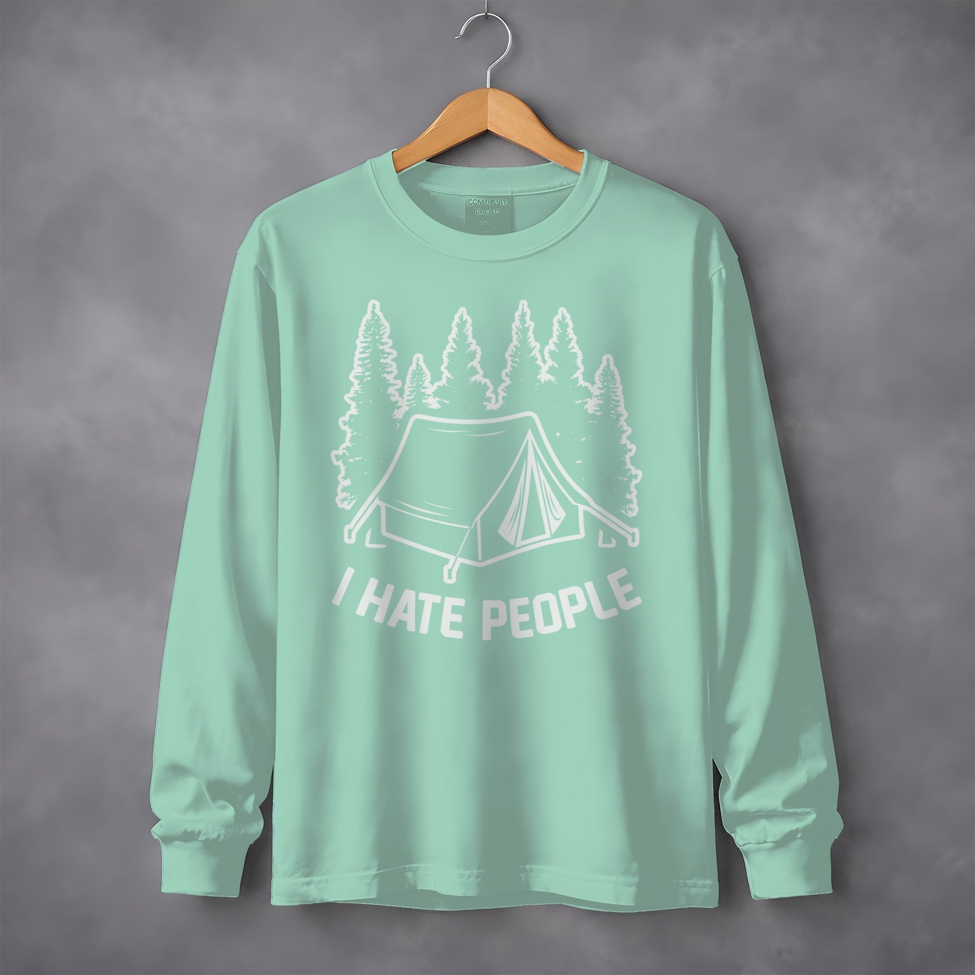 I Hate People Camping Tent Forest Long Sleeve Shirt