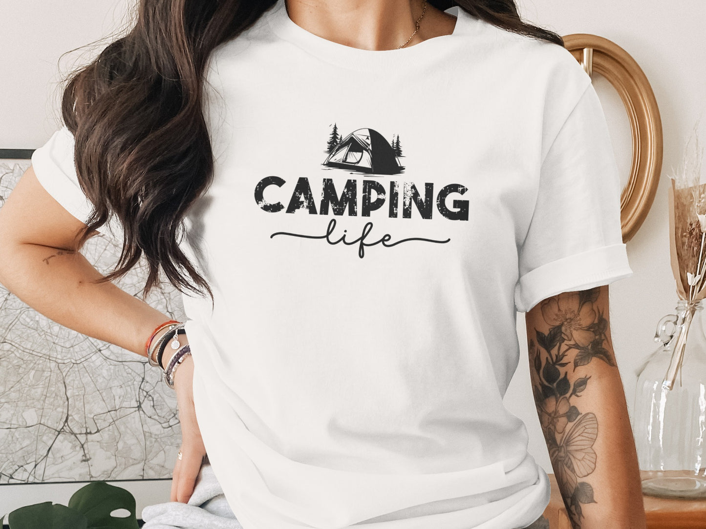 Camping Life Design Outdoors Nature Adventure Tent T-Shirt T-Shirt - Outdoor & Adventure Collection - Mile Marker 16 Gear by Cloud 16 Clothing Co.