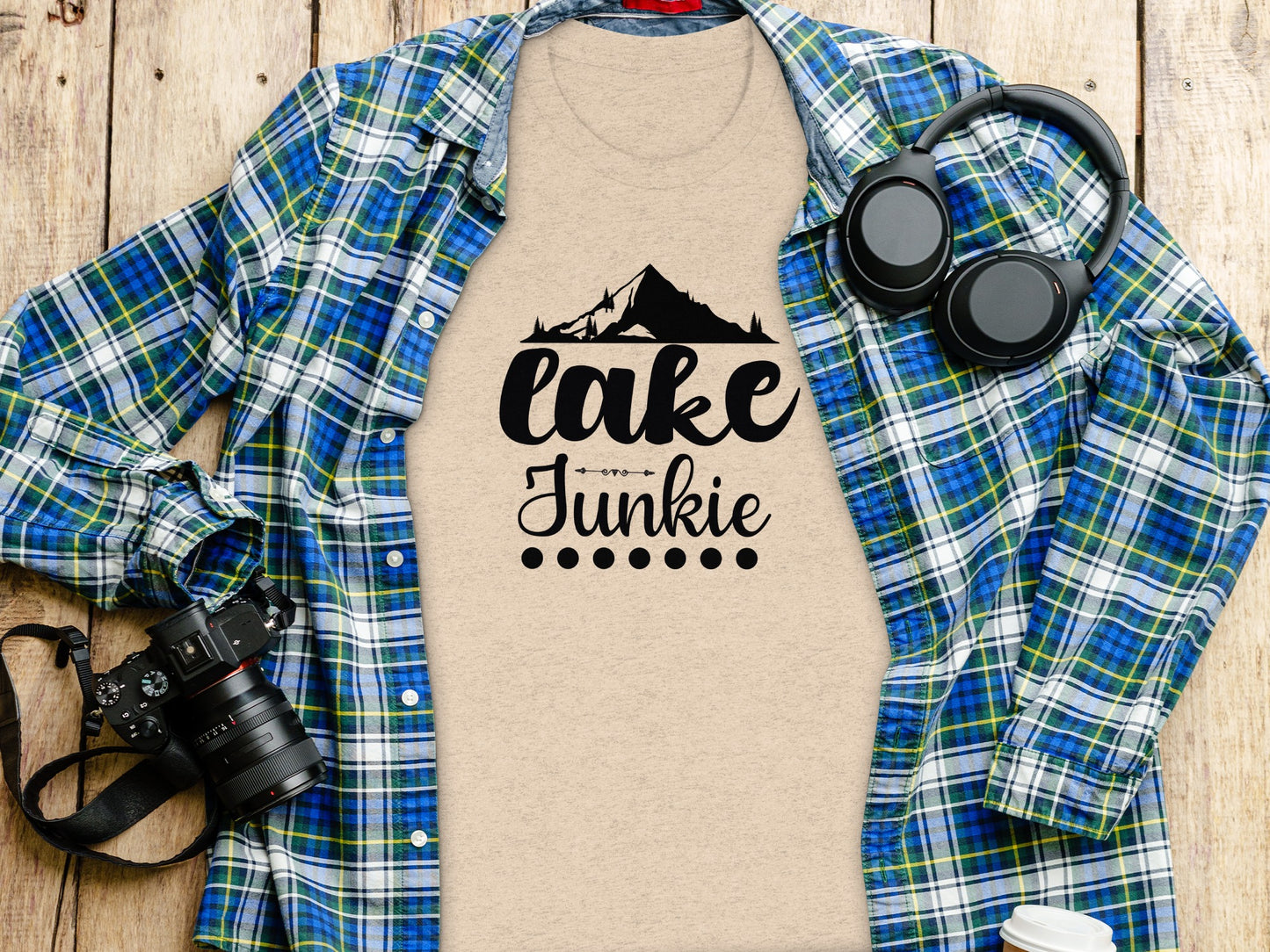 Lake Junkie Nature Lover Mountain Graphic Adventure T-Shirt T-Shirt - Outdoor & Adventure Collection - Mile Marker 16 Gear by Cloud 16 Clothing Co.