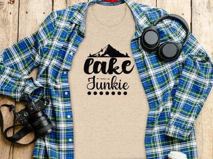Lake Junkie Nature Lover Mountain Graphic Adventure T-Shirt T-Shirt - Outdoor & Adventure Collection - Mile Marker 16 Gear by Cloud 16 Clothing Co.