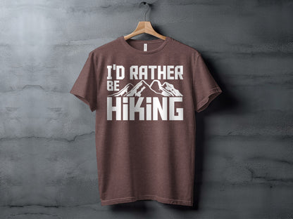 I Would Rather Be Hiking Mountains Graphic Design T-Shirt T-Shirt - Outdoor & Adventure Collection - Mile Marker 16 Gear by Cloud 16 Clothing Co.