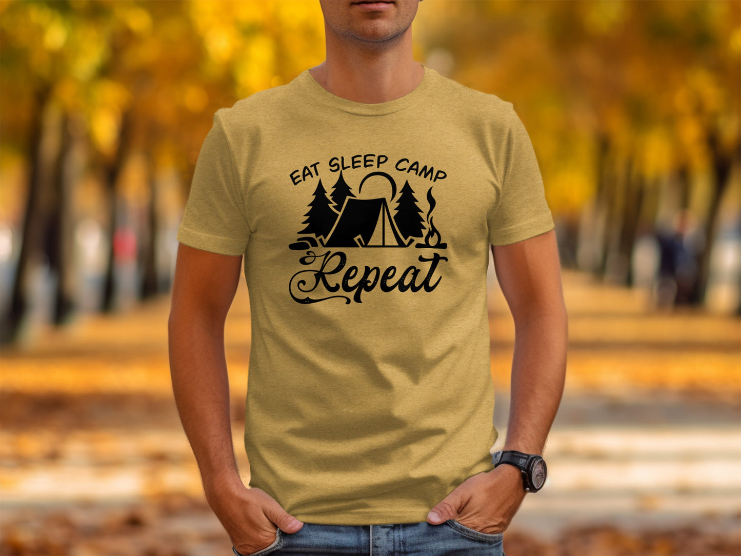 Eat Sleep Camp Repeat Adventure Graphic Camping T-Shirt T-Shirt - Outdoor & Adventure Collection - Mile Marker 16 Gear by Cloud 16 Clothing Co.