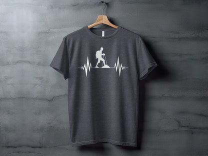 Hiking Heartbeat Outdoors Graphic Design Print T-Shirt T-Shirt - Outdoor & Adventure Collection - Mile Marker 16 Gear by Cloud 16 Clothing Co.