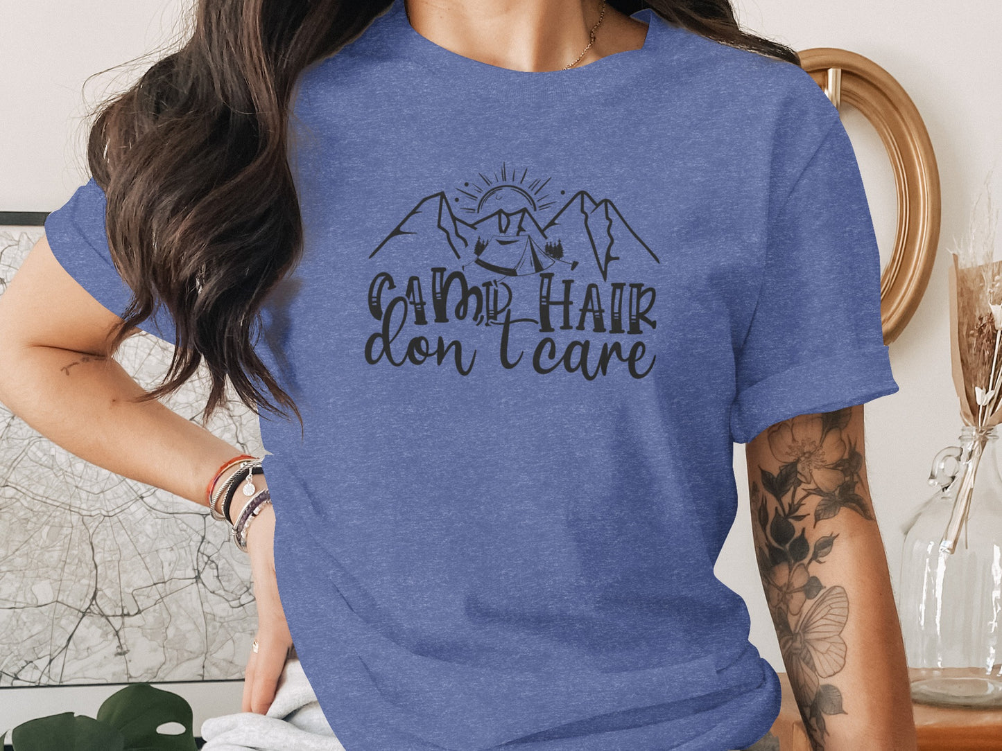 Camp Hair Don't Care Mountain Adventure T-Shirt T-Shirt - Outdoor & Adventure Collection - Mile Marker 16 Gear by Cloud 16 Clothing Co.