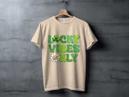 Lucky Vibes Only Graphic T-Shirt Casual Wear