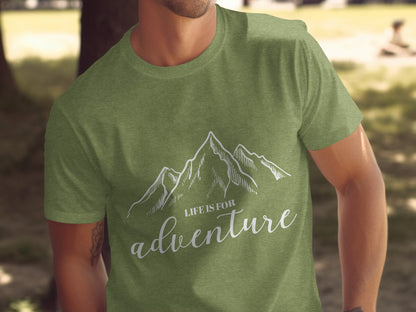 Life Is For Adventure Mountains Graphic Illustration T-Shirt T-Shirt - Outdoor & Adventure Collection - Mile Marker 16 Gear by Cloud 16 Clothing Co.