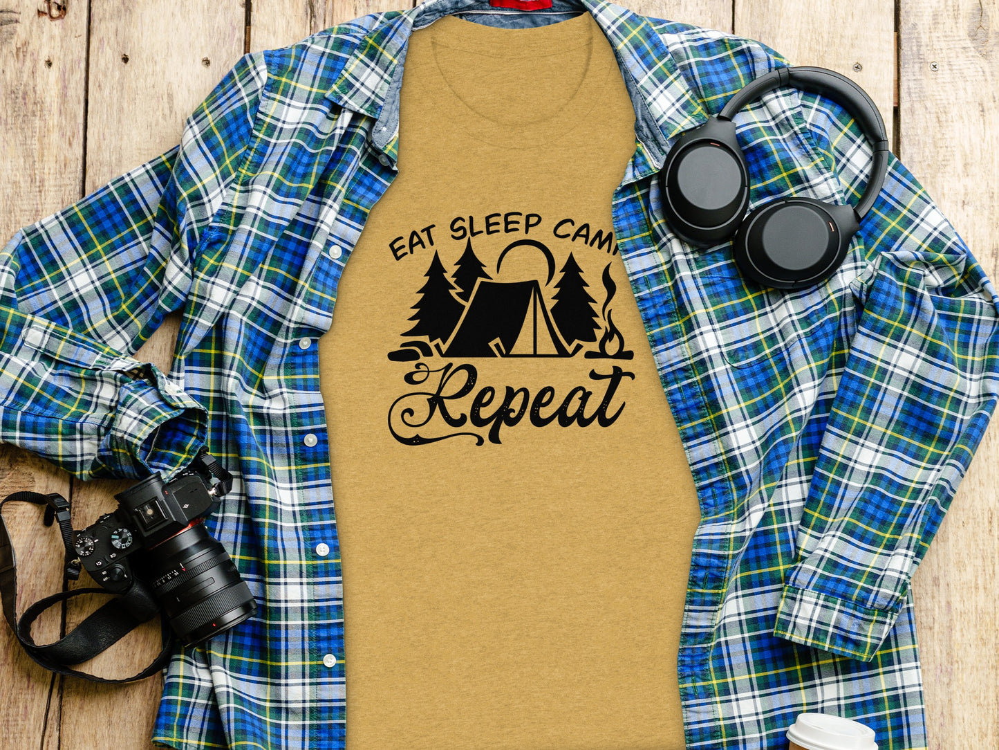Eat Sleep Camp Repeat Adventure Graphic Camping T-Shirt T-Shirt - Outdoor & Adventure Collection - Mile Marker 16 Gear by Cloud 16 Clothing Co.