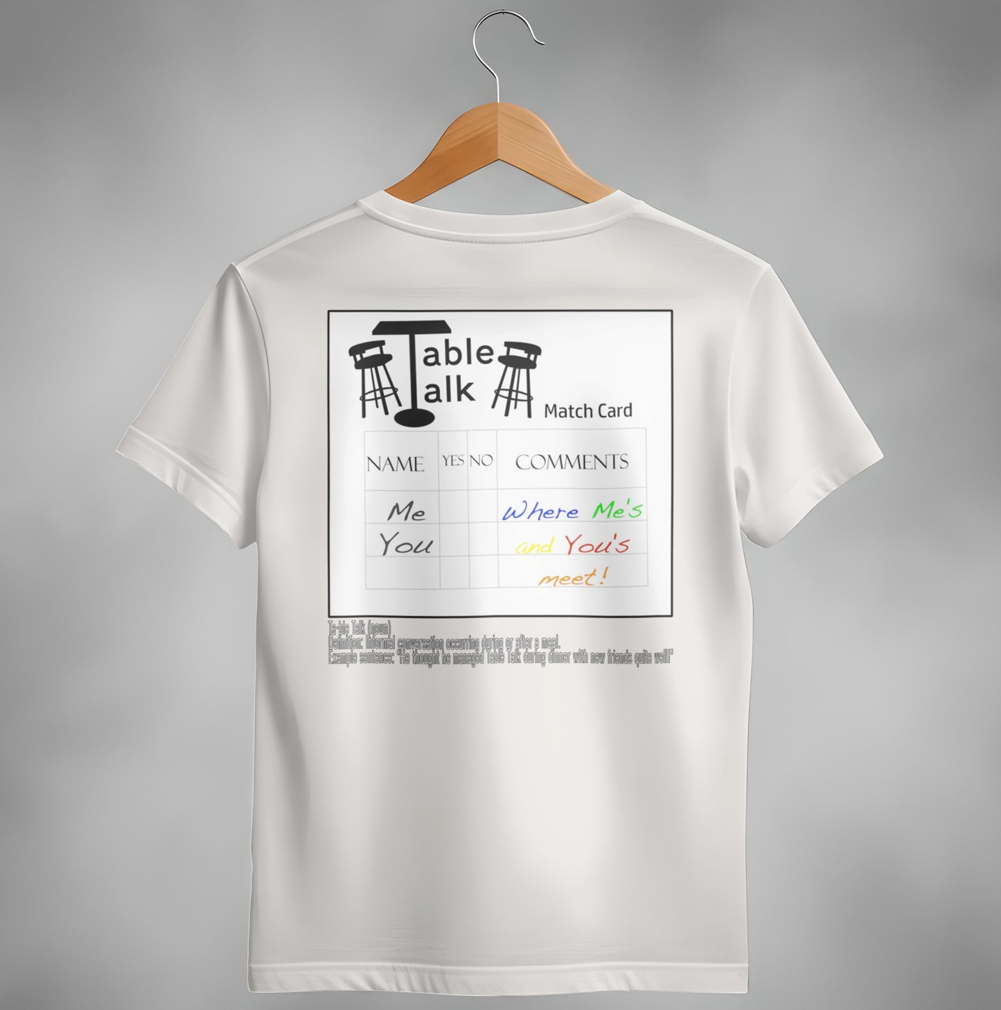 Table Talk Match Card Design T-Shirt