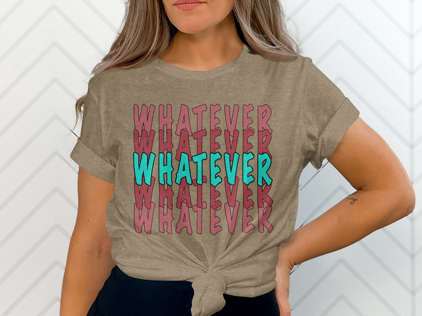 Whatever Whatever Graphic Tee Shirt Fun Casual Top