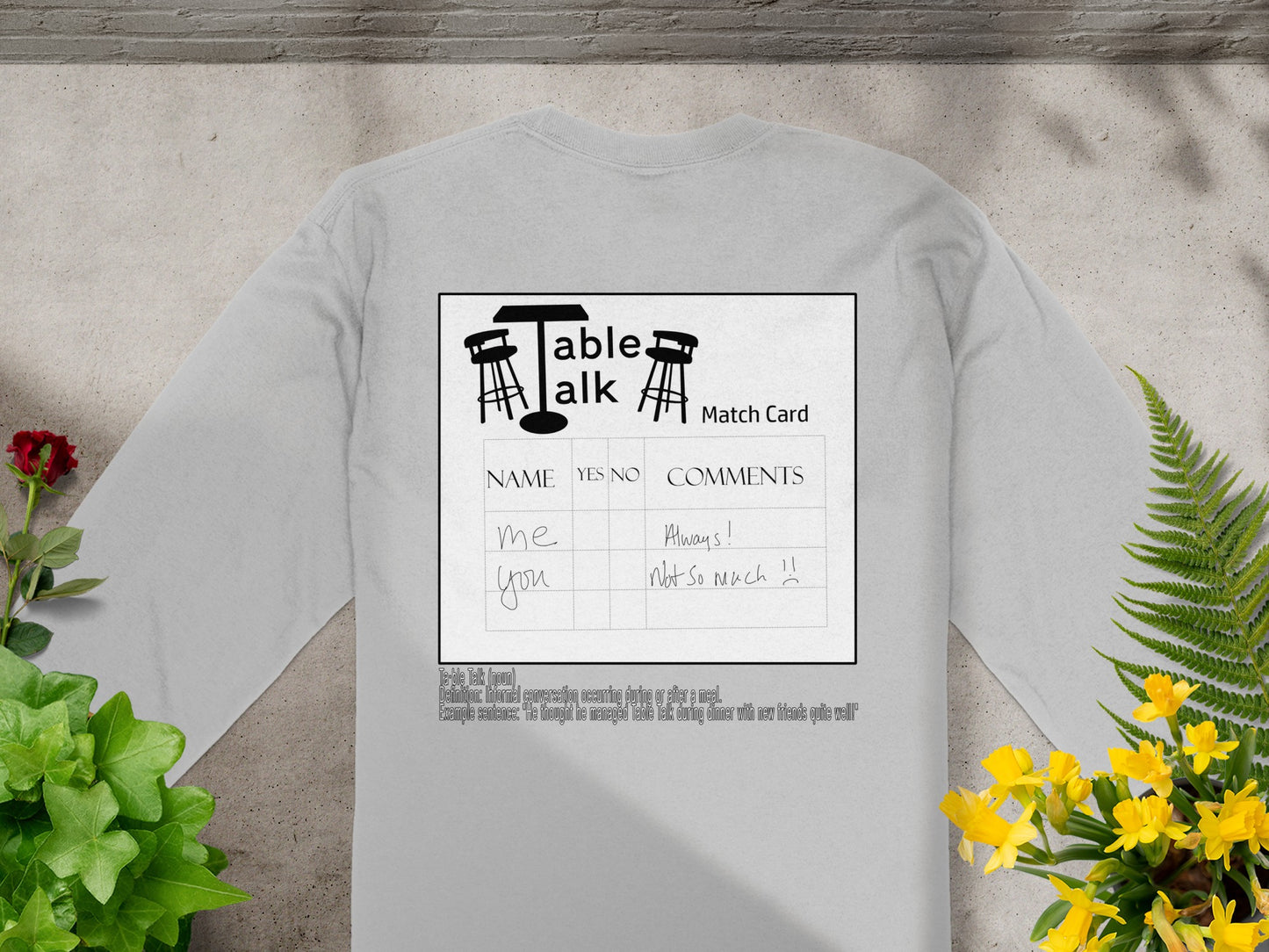 Table Talk Match Card Long Sleeve Shirt