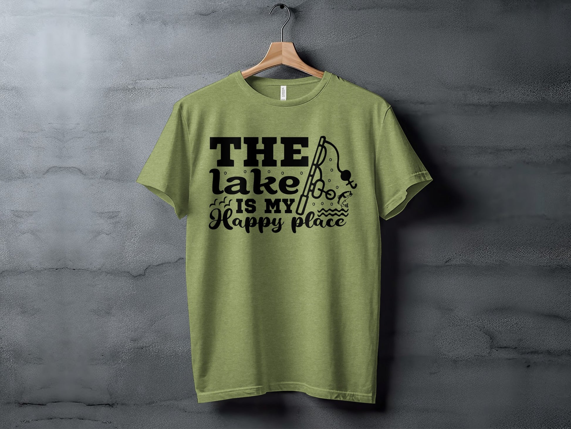 The Lake Is My Happy Place Fishing Illustration T-Shirt T-Shirt - Outdoor & Adventure Collection - Mile Marker 16 Gear by Cloud 16 Clothing Co.