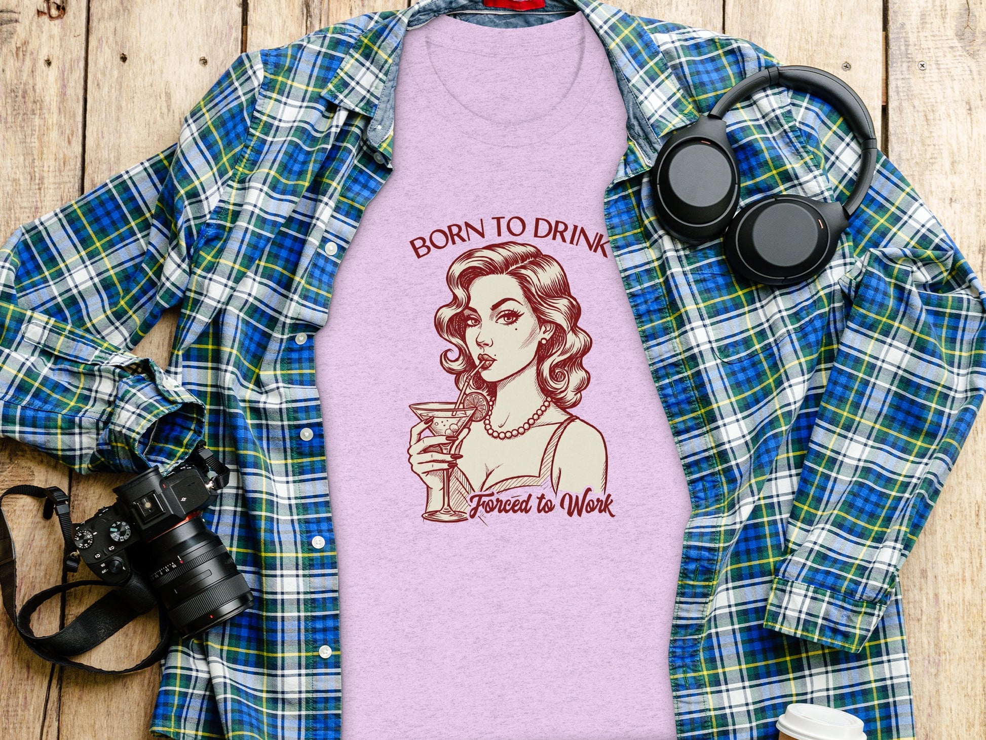 Born to Drink Forced to Work Graphic Tee